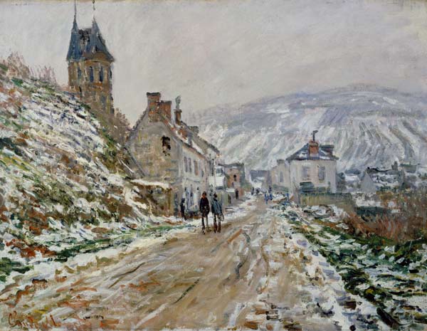Straßen nach Vetheuil im Winter von Claude Monet