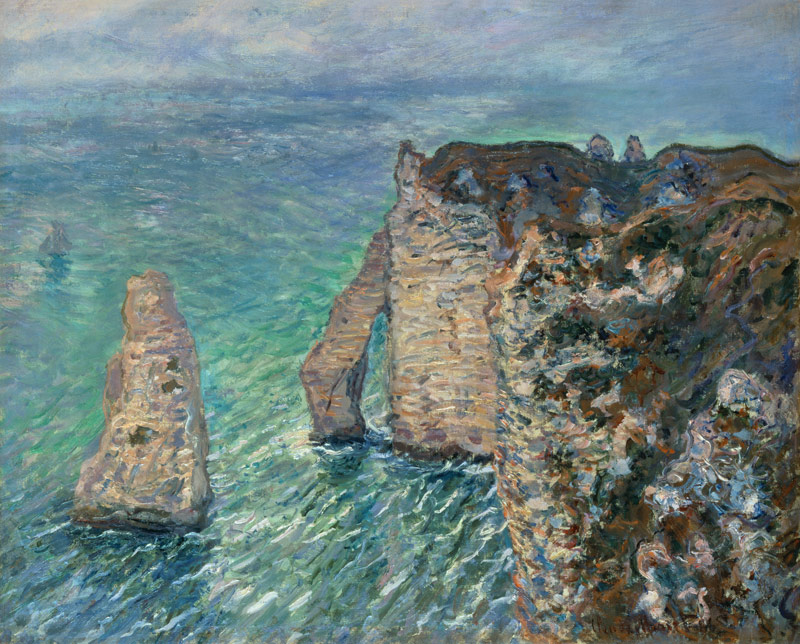 Aiguille und Porte d'Avel in Etretat. von Claude Monet