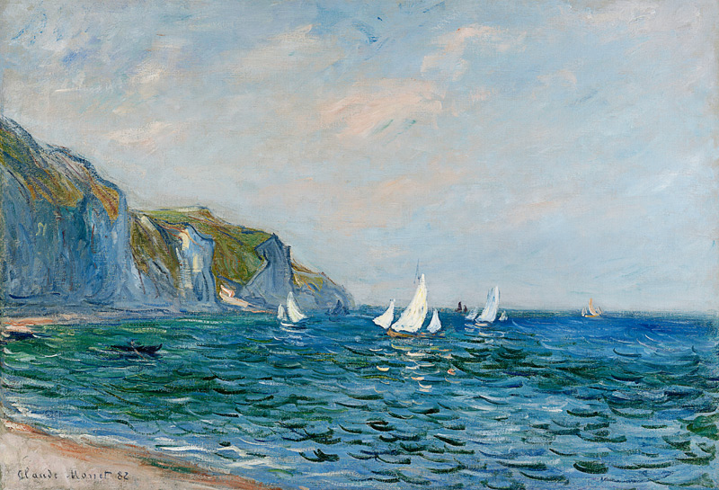 Cliffs And Sailboats At Pourville von Claude Monet