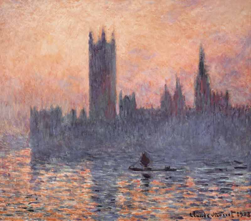 Das Parlament in London bei Sonnenuntergang von Claude Monet