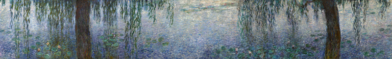 Die Seerosen - Klarer Morgen mit Weiden von Claude Monet
