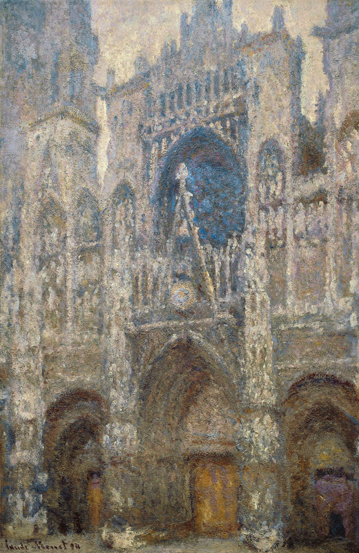 Rouen Cathedral, the west portal, dull weather von Claude Monet