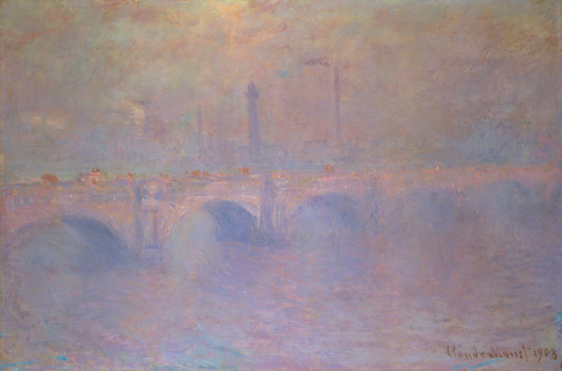 London, Themse und Waterloo-Brücke im Dunst. von Claude Monet
