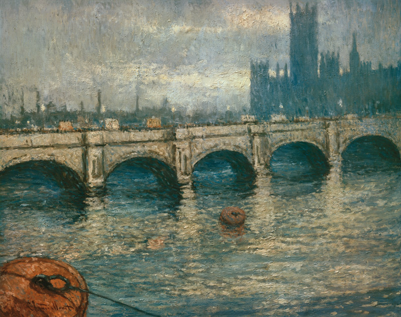 Themsebrücke und Parlamentsgebäude in London von Claude Monet