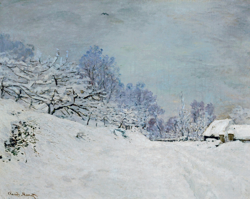 Umgebung von Honfleur bei Schnee von Claude Monet