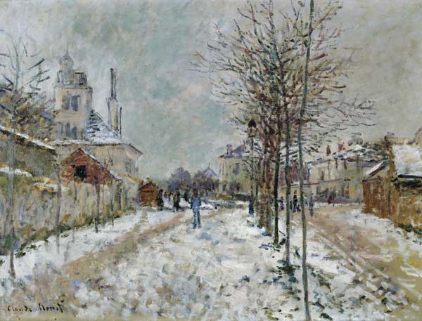 Der Boulevard de Pontoise in Argenteuil bei Schnee von Claude Monet
