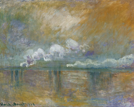 Charing Cross Bridge, Smoke in the Fog von Claude Monet