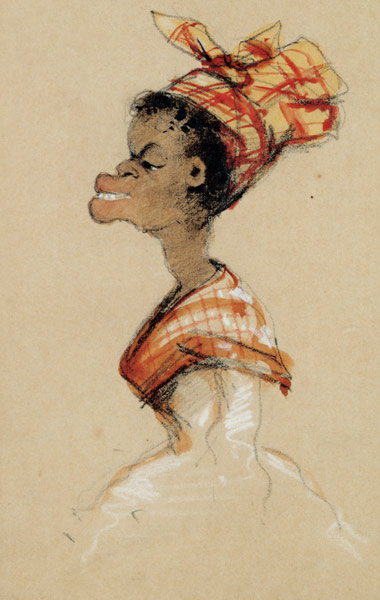 Farbige Frau mit Madras (Karikatur) von Claude Monet