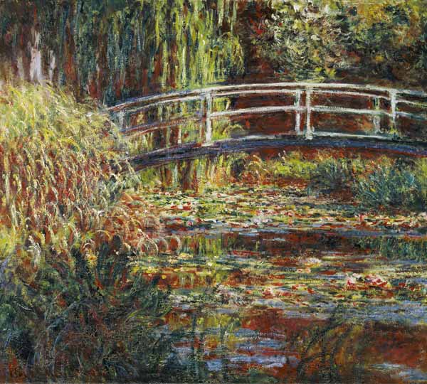 Seerosenteich und japanische Brücke (Harmonie in rosa) von Claude Monet