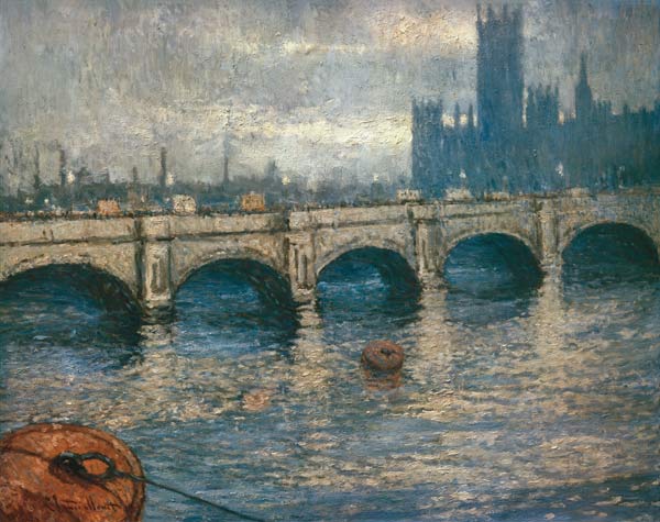 Themsebrücke und Parlamentsgebäude in London von Claude Monet