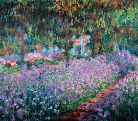 Blühende Iris in Monets Garten 1900