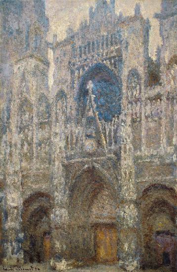 Rouen Cathedral, the west portal, dull weather