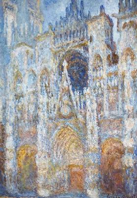 Die Kathedrale von Rouen Das Portal in der Morgensonne Harmonie in blau.