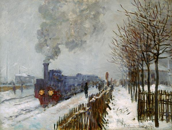 Zug im Schnee, die Lokomotive