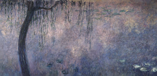 Waterlilies: Two Weeping Willows, left section von Claude Monet