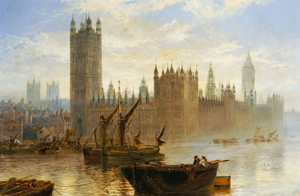 Westminster From The Thames von Claude T. Stanfield Moore