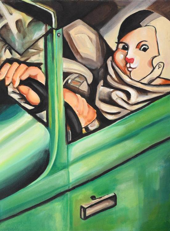 Bianca im grünen Bugatti von Wipfler