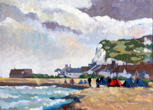 Fishing at Kingsdown White Cliffs von Clive  Metcalfe