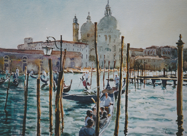 258 Sunset - too many gondolas von Clive Wilson