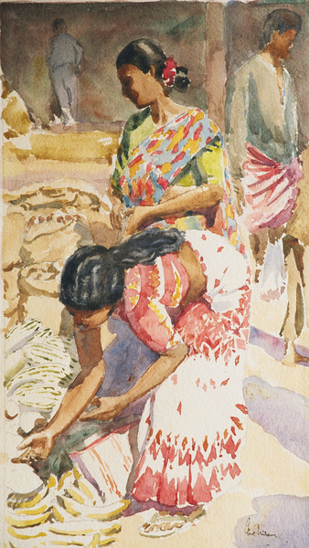 627 Oorambu - choosing bananas von Clive Wilson