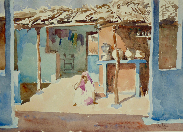 657 Brahmin village interior (1) von Clive Wilson