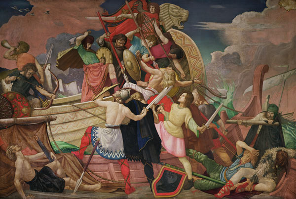 King Alfred''s Longships, Newly Built for the Defence of the Realm, Attack Vessels of the Danish Inv von Colin Unwin Gill