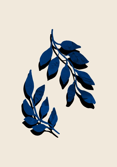 Blue Twig Brush von Graphic Collection