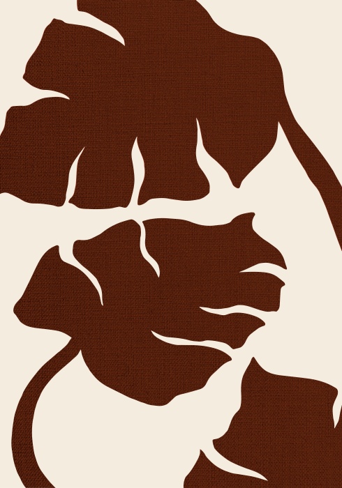 Monstera Canvas Brown von Graphic Collection