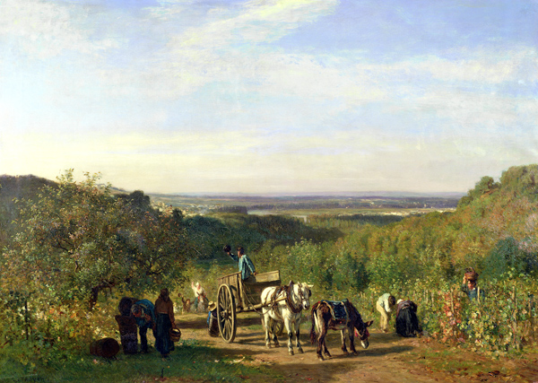 View from the Hilltops of Suresnes or, The Grape Harvest at Suresnes von Constant Troyon