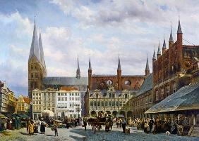 Der Marktplatz zu Lübeck.