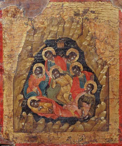 The Seven Sleepers of Ephesus von Cretan School