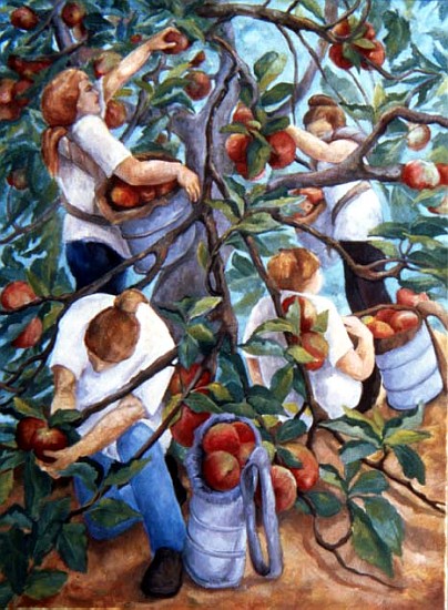Apple Pickers, 1996 (oil on canvas)  von Cristiana  Angelini