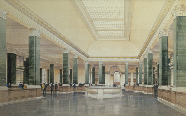 Ground Floor Interior of Midland Bank, London von Cyril Farey