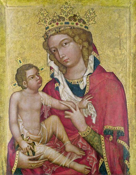 Virgin and Child, c.1350 (marouflage & tempera on panel) von Czech School