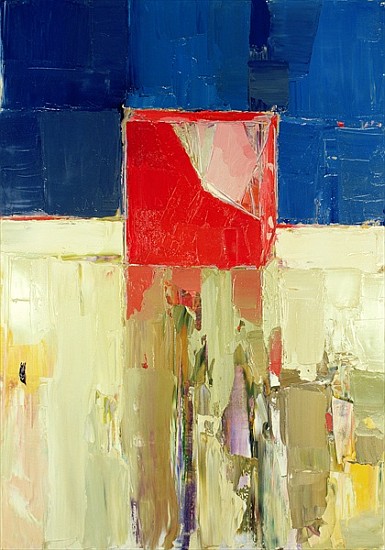 Red cube (oil on canvas)  von Daniel  Cacouault
