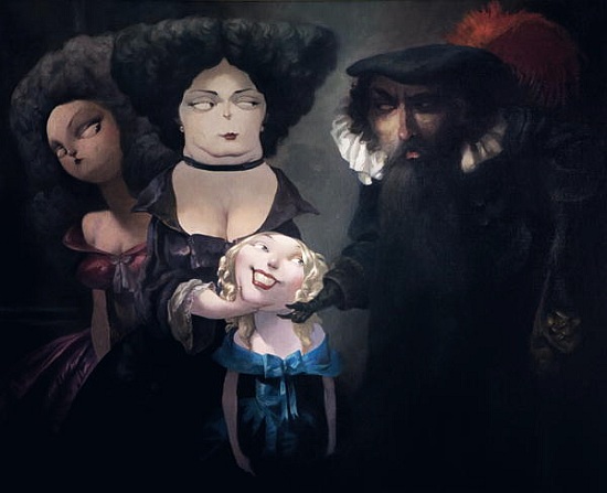 The proposal, from Bluebeard by Charles Perrault (1628-1703) von Daniel  Cacouault