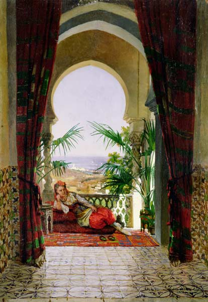An odalisque on a terrace von David Emil Joseph de Noter