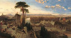 Rome, twilight, view from the Convent of San Onofrio on Mount Janiculum, c.1853-55