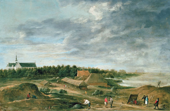 Brickmakers near Hemiksem (panel) von David Teniers