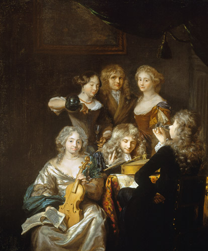 Interior with Musicians von David van der Plaes