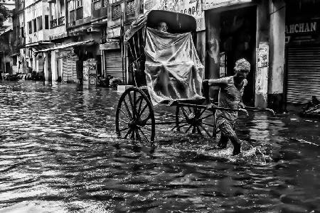 City Life in Rains