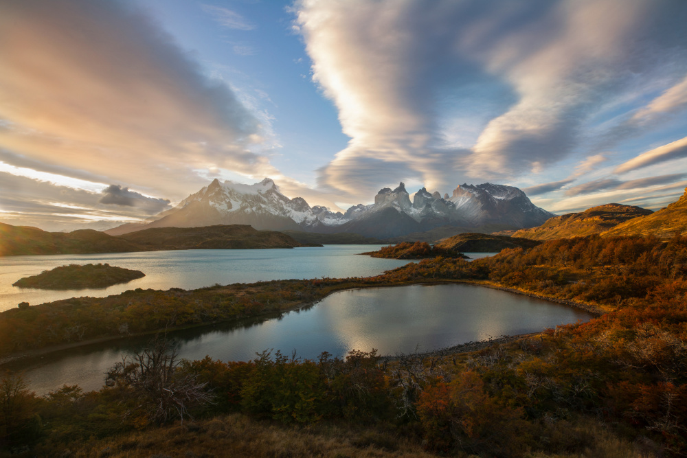 Golden lights at Terra del Paine von Dennis Zhang