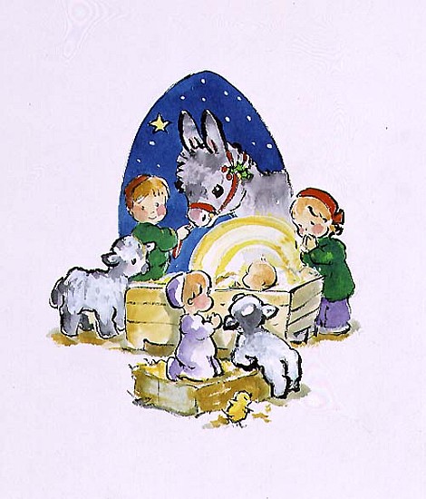 A Christmas Prayer, 1996 (w/c)  von Diane  Matthes