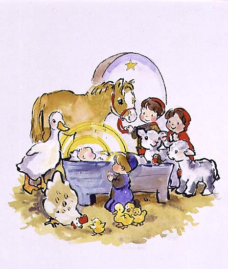 Adoration of the Animals, 1996 (w/c)  von Diane  Matthes