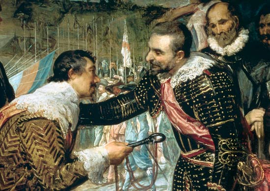 The Surrender of Breda (1625), detail of Justin de Nassau handing the keys over to Ambroise Spinola von Diego Rodriguez de Silva y Velázquez