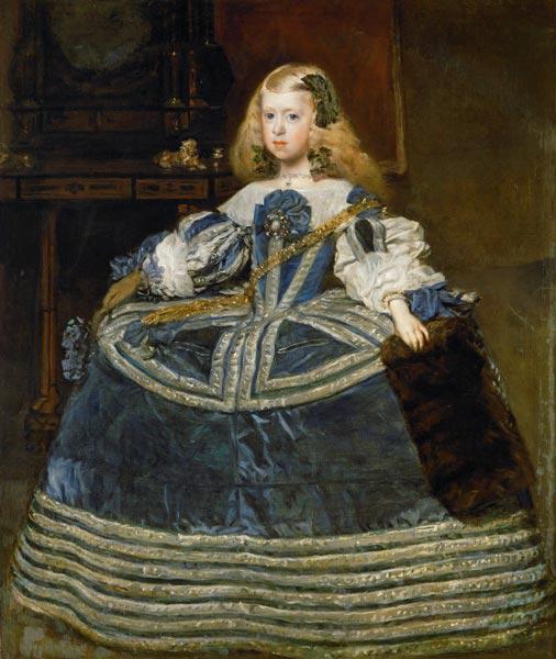 Infantin Margarita Teresa in blauem Kleid