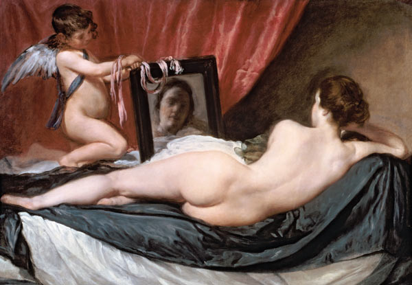 Venus mit Spiegel von Diego Rodriguez de Silva y Velázquez