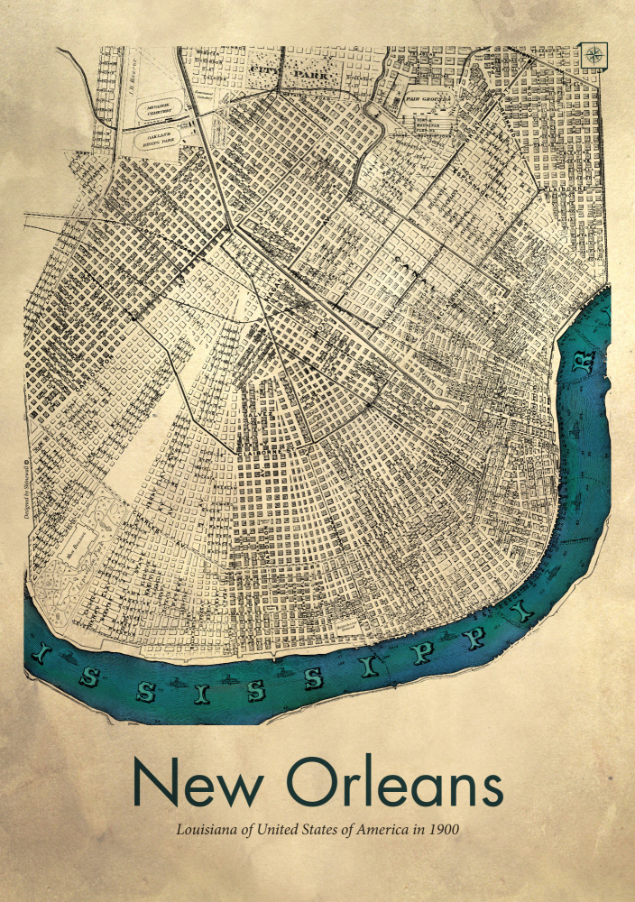 New Orleans map von Dionisis Gemos