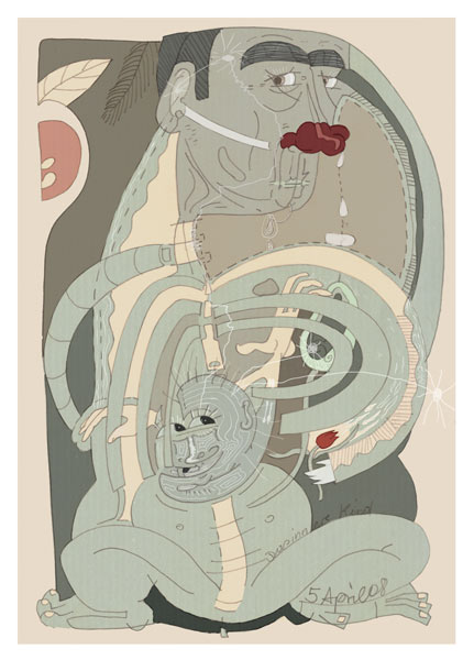 Selbstportrait mit Kind von Dirk Weisshuhn