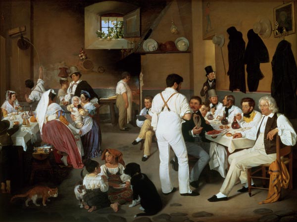 Danish artists at the Osteria la Gonsola, Rome von Ditlev Conrad Blunck